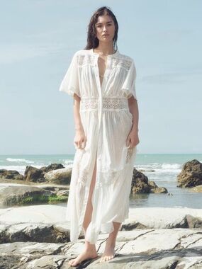 H&M White Lace Cotton Dress